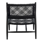 Fauteuil d'appoint carré SAFAVIEH Queenie Bandelier en cuir tressé ajouré - 66 cm L x 81 cm P x 79 cm H