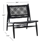 Fauteuil d'appoint carré SAFAVIEH Queenie Bandelier en cuir tressé ajouré - 66 cm L x 81 cm P x 79 cm H