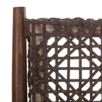 Fauteuil d'appoint carré SAFAVIEH Queenie Bandelier en cuir tressé ajouré - 66 cm L x 81 cm P x 79 cm H