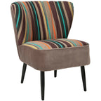 Fauteuil d'appoint SAFAVIEH Lauryne style Mid-Century à rayures arc-en-ciel - 62 x 72 x 76 cm (24 x 28 x 29,9 pouces) - 61 x 71 x 76 cm (24 x 28 x 30 pouces)