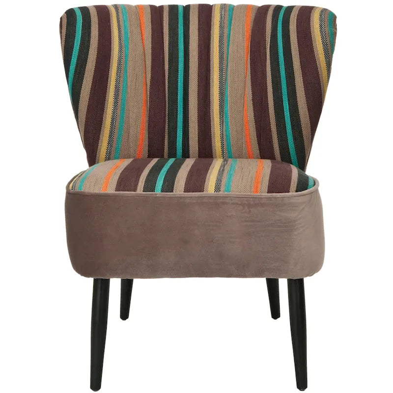 SAFAVIEH Lauryne Mid-Century Rainbow Striped Accent Chair - 24.4 x 28.3 x 29.9 - 24Wx28Dx30H