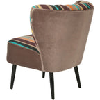 Fauteuil d'appoint SAFAVIEH Lauryne style Mid-Century à rayures arc-en-ciel - 62 x 72 x 76 cm (24 x 28 x 29,9 pouces) - 61 x 71 x 76 cm (24 x 28 x 30 pouces)
