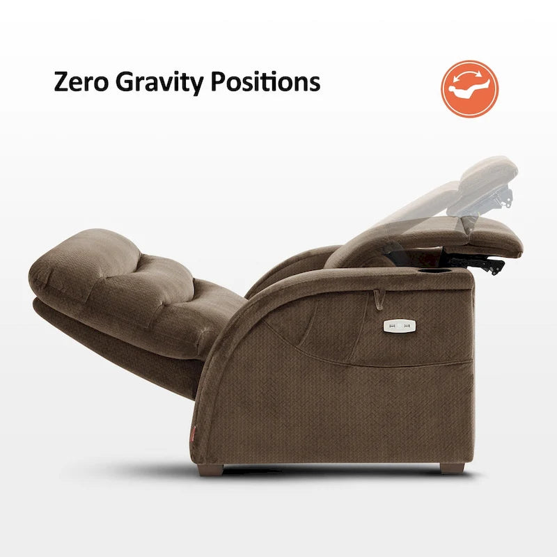 Fauteuil inclinable électrique zéro gravité MCombo avec appui-tête réglable pour salon, tissu ZG334