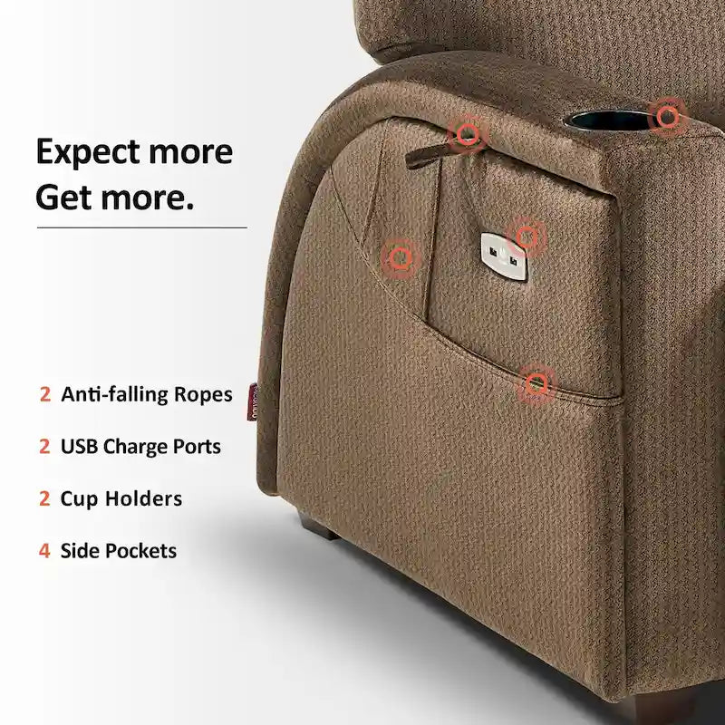 Fauteuil inclinable électrique zéro gravité MCombo avec appui-tête réglable pour salon, tissu ZG334