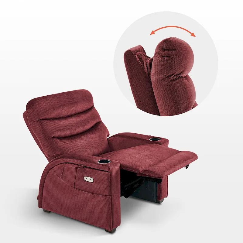Fauteuil inclinable électrique zéro gravité MCombo avec appui-tête réglable pour salon, tissu ZG334