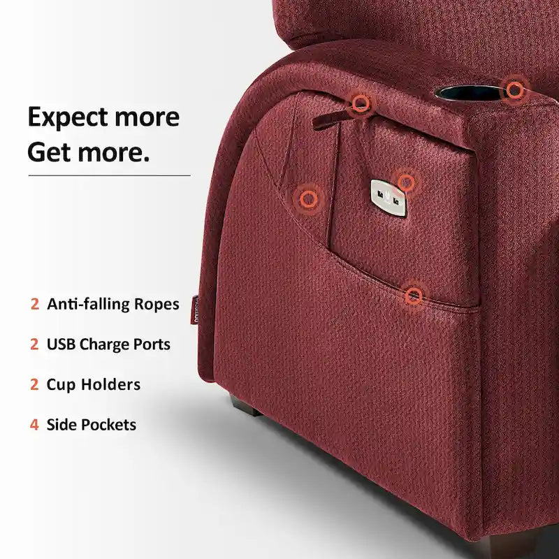 Fauteuil inclinable électrique zéro gravité MCombo avec appui-tête réglable pour salon, tissu ZG334