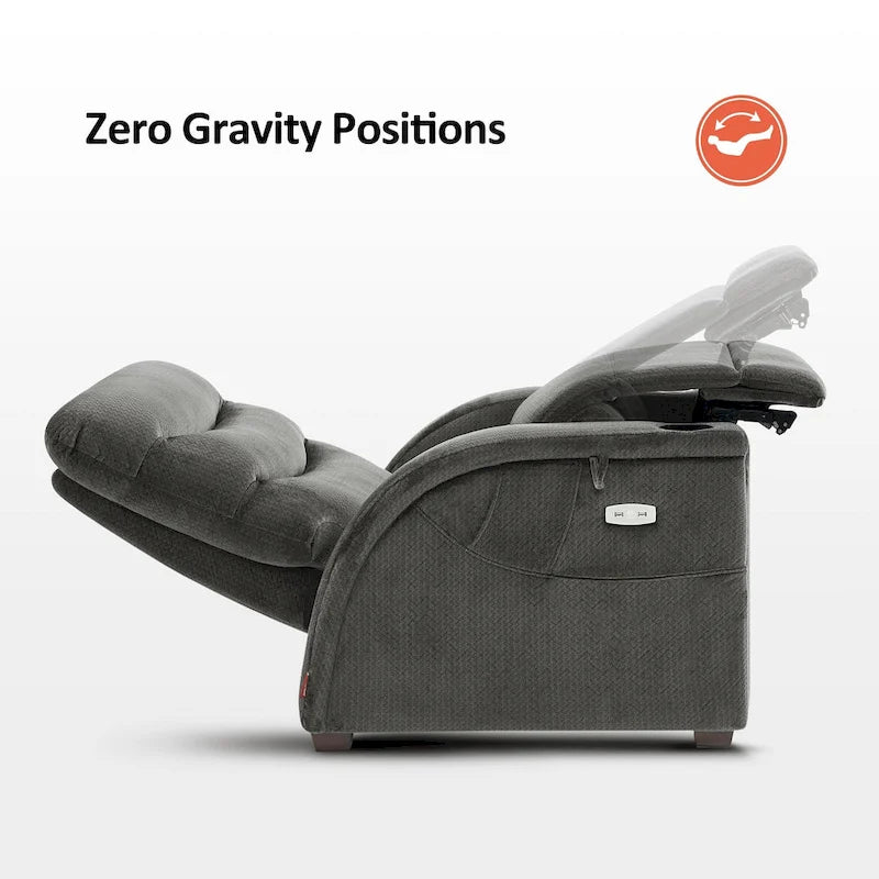 Fauteuil inclinable électrique zéro gravité MCombo avec appui-tête réglable pour salon, tissu ZG334