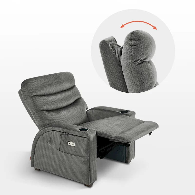Fauteuil inclinable électrique zéro gravité MCombo avec appui-tête réglable pour salon, tissu ZG334