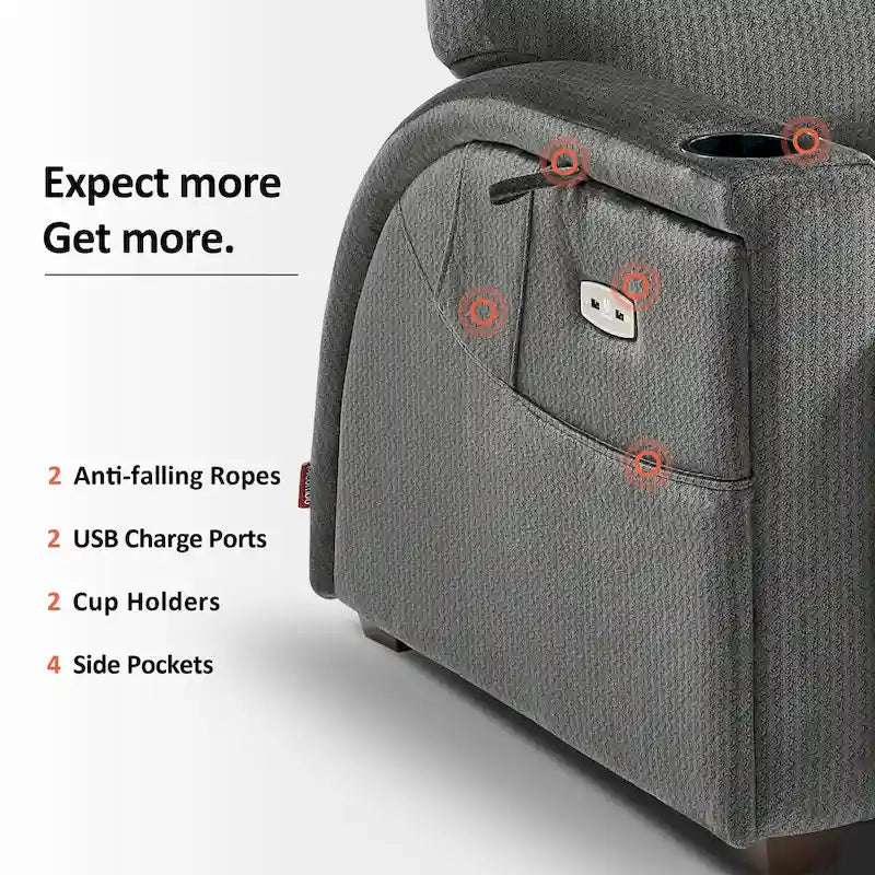 Fauteuil inclinable électrique zéro gravité MCombo avec appui-tête réglable pour salon, tissu ZG334