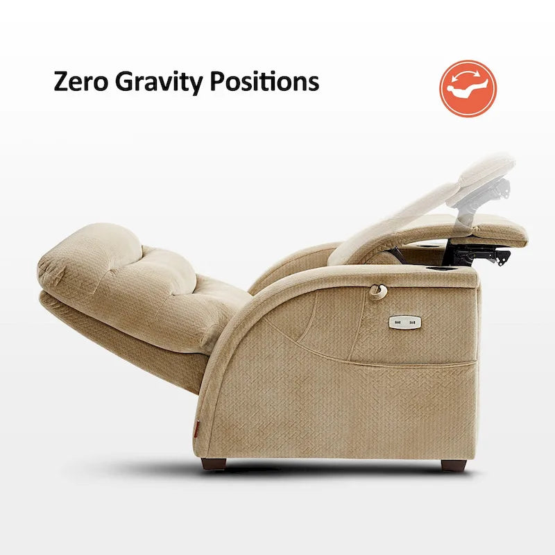 Fauteuil inclinable électrique zéro gravité MCombo avec appui-tête réglable pour salon, tissu ZG334