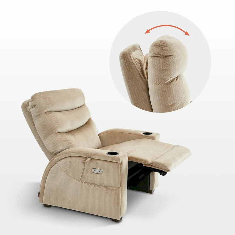 Fauteuil inclinable électrique zéro gravité MCombo avec appui-tête réglable pour salon, tissu ZG334