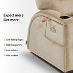 Fauteuil inclinable électrique zéro gravité MCombo avec appui-tête réglable pour salon, tissu ZG334