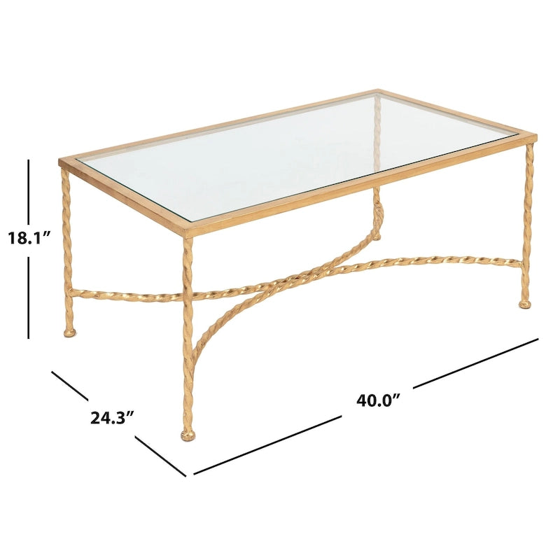Table basse en verre SAFAVIEH Couture Sedighe - 40 cm L x 24 cm P x 18 cm H