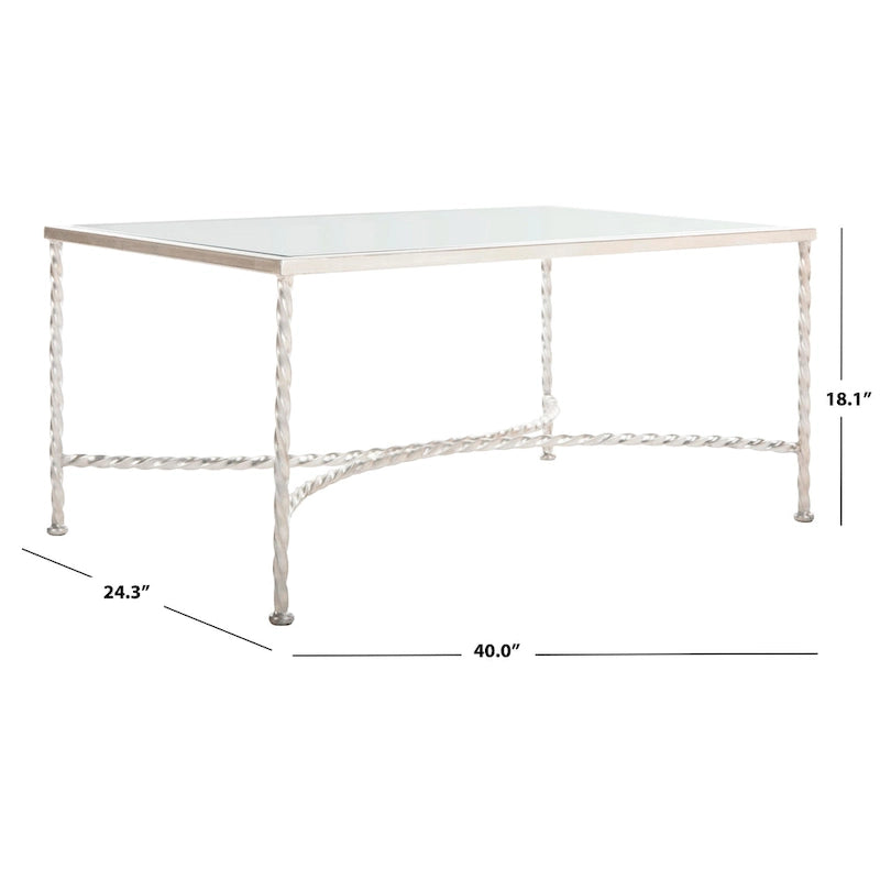 Table basse en verre SAFAVIEH Couture Sedighe - 40 cm L x 24 cm P x 18 cm H