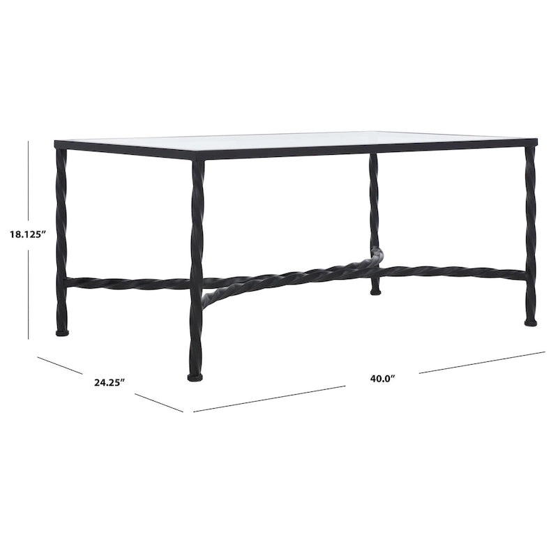 Table basse en verre SAFAVIEH Couture Sedighe - 40 cm L x 24 cm P x 18 cm H