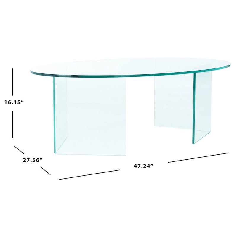 Table basse en verre trempé SAFAVIEH Beda - 47 cm L x 28 cm P x 16 cm H