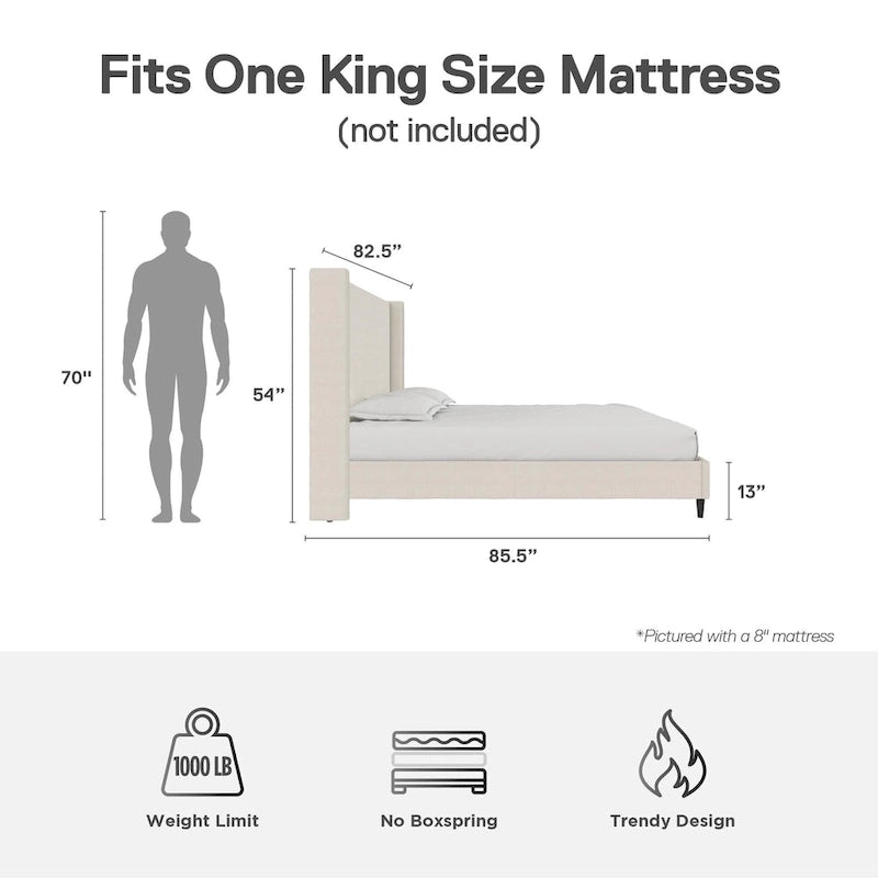 Lit plateforme rembourré Avenue Greene Esma