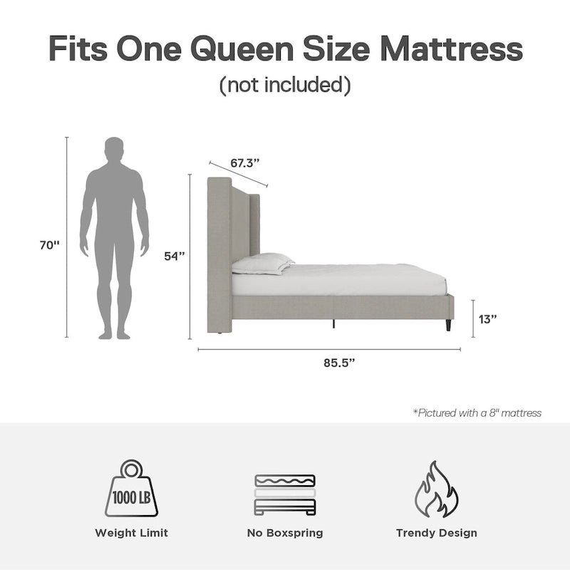 Lit plateforme rembourré Avenue Greene Esma