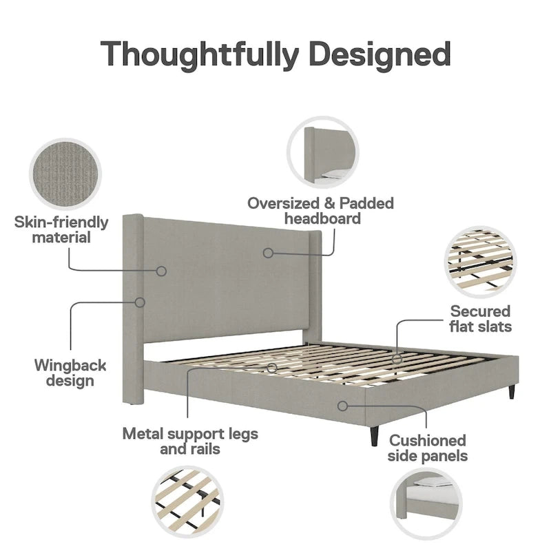 Lit plateforme rembourré Avenue Greene Esma