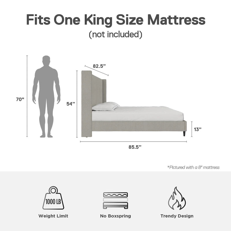 Lit plateforme rembourré Avenue Greene Esma