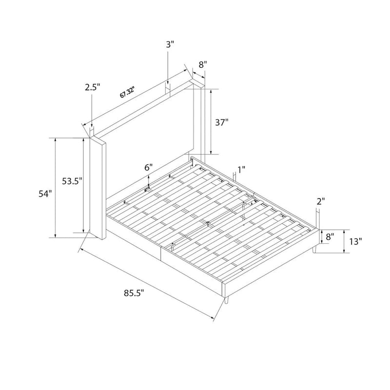 Lit plateforme rembourré Avenue Greene Esma