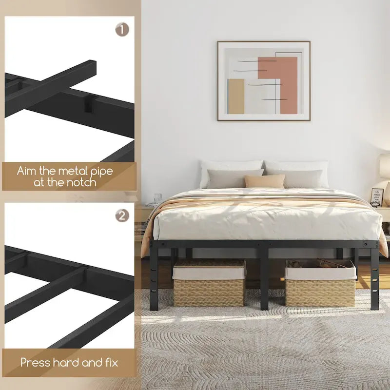 Sommier à lattes en métal Yaheetech