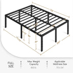 Sommier à lattes en métal Yaheetech