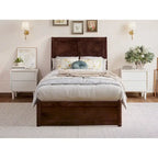 Lit plateforme Andorre avec pied de lit à panneaux et lit gigogne Twin XL