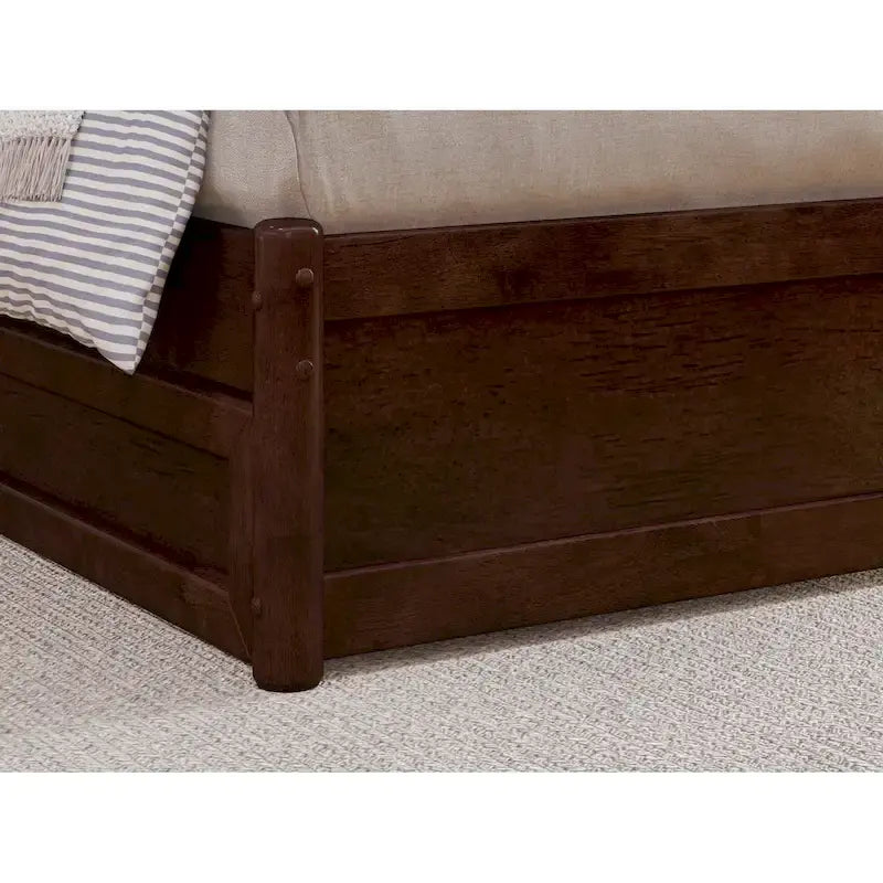 Lit plateforme Andorre avec pied de lit à panneaux et lit gigogne Twin XL