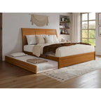 Lit plateforme Andorre avec pied de lit à panneaux et lit gigogne Twin XL