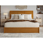 Lit plateforme Andorre avec pied de lit à panneaux et lit gigogne Twin XL