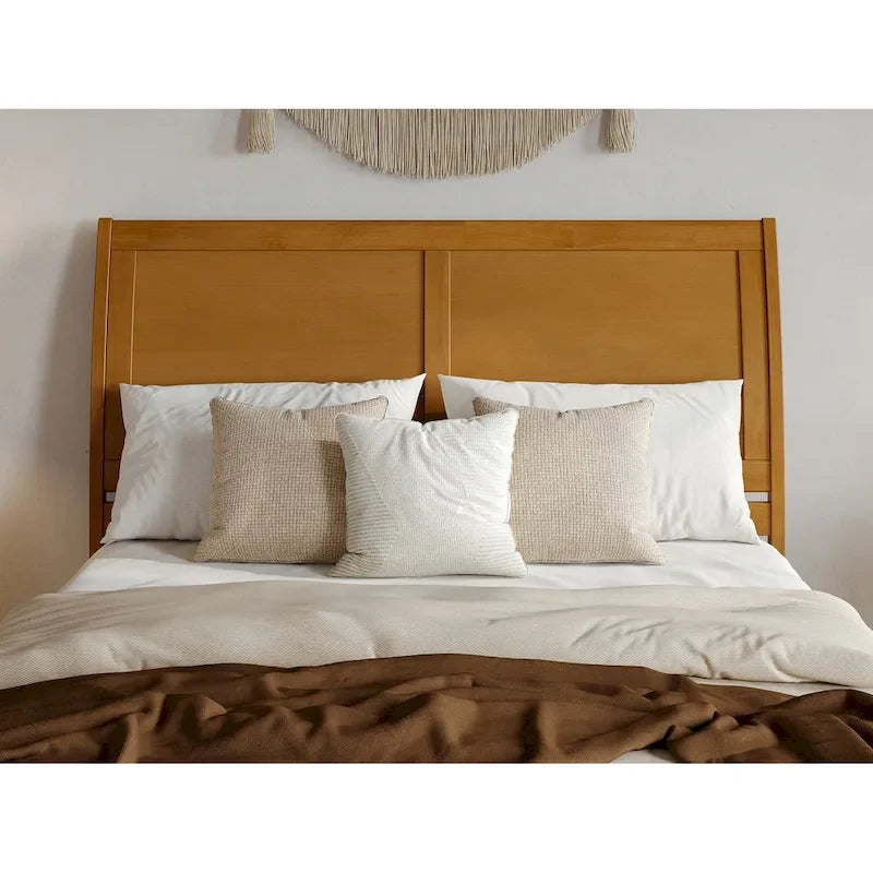 Lit plateforme Andorre avec pied de lit à panneaux et lit gigogne Twin XL