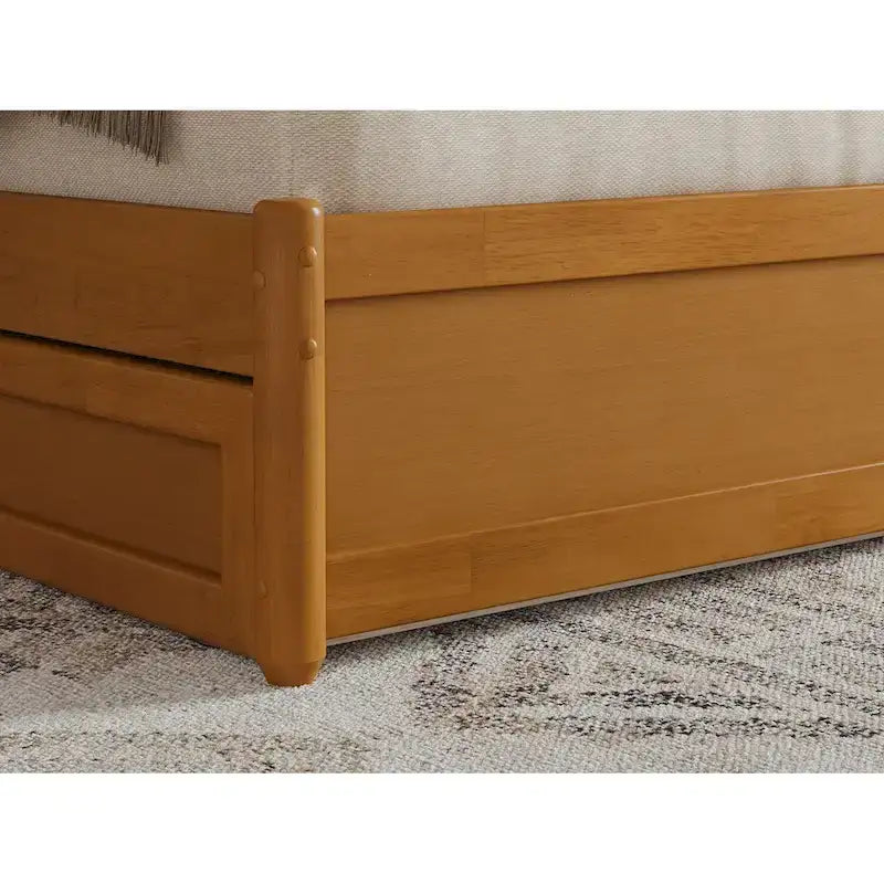 Lit plateforme Andorre avec pied de lit à panneaux et lit gigogne Twin XL