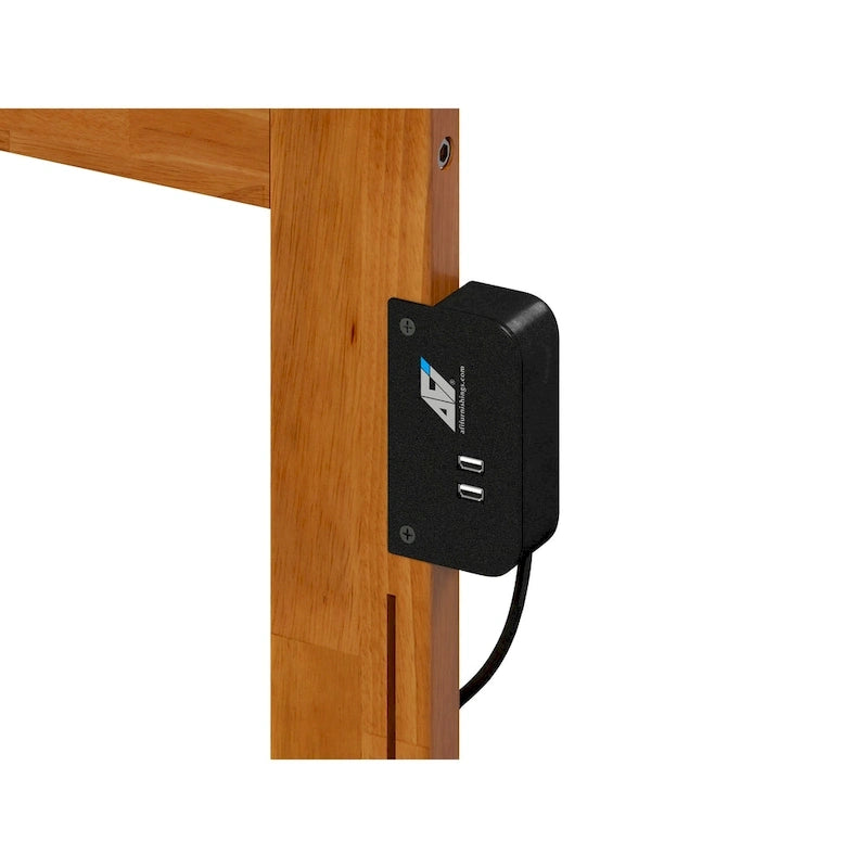 Lit plateforme Andorre avec pied de lit à panneaux et lit gigogne Twin XL