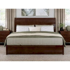 Lit plateforme Andorre avec pied de lit à panneaux et lit gigogne Twin XL