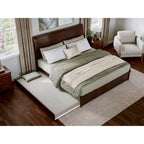 Lit plateforme Andorre avec pied de lit à panneaux et lit gigogne Twin XL