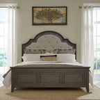 Paradise Valley Saddle Brown Upholstered Bed Frame - Size Options