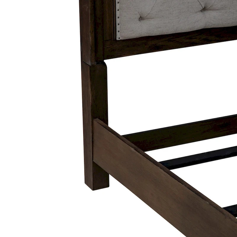 Cadre de lit rembourré marron selle Paradise Valley - Options de taille