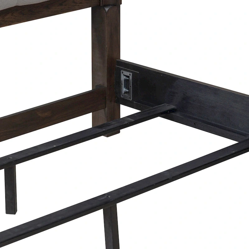 Cadre de lit rembourré marron selle Paradise Valley - Options de taille