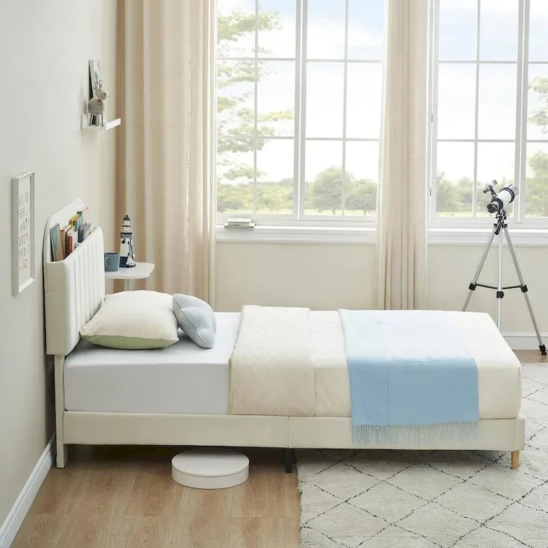 Cadres de lit jumeaux avec sommier à lattes en velours