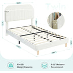 Cadres de lit jumeaux avec sommier à lattes en velours