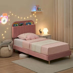 Cadres de lit jumeaux avec sommier à lattes en velours