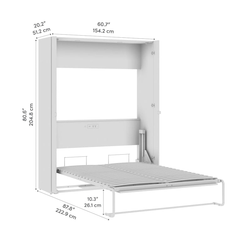 Lit escamotable Bestar Avalon finition brillante pour espaces multifonctionnels