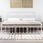 Cadre de lit plateforme en métal NNV avec tête de lit en fer forgé de style victorien