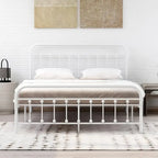 Cadre de lit plateforme en métal NNV avec tête de lit en fer forgé de style victorien