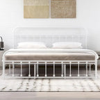 Cadre de lit plateforme en métal NNV avec tête de lit en fer forgé de style victorien