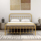 Cadre de lit plateforme en métal NNV avec tête de lit en fer forgé de style victorien