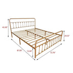 Cadre de lit plateforme en métal NNV avec tête de lit en fer forgé de style victorien