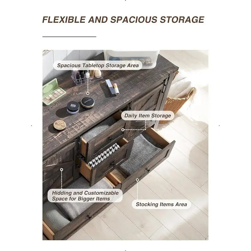 Commode de style campagnard, commode à tiroirs, meuble TV avec commode, commode de rangement