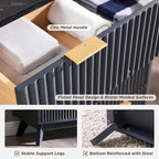 Commode moderne à 5 tiroirs cannelés, meuble TV